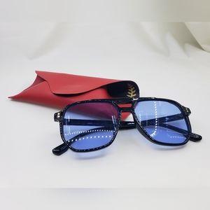 Free Latex Case with Retro Blue Sunglasses